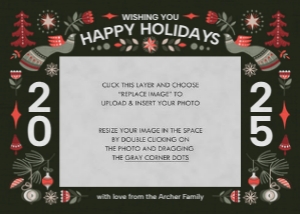 Nordic Holiday Christmas Photo Card Template design preview