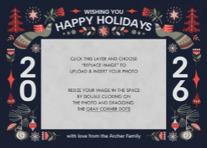Nordic Holiday Photo Card 1B: Nordic Holiday Christmas Photo Card Template