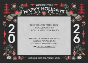 Nordic Holiday Photo Card 1C: Nordic Holiday Christmas Photo Card Template