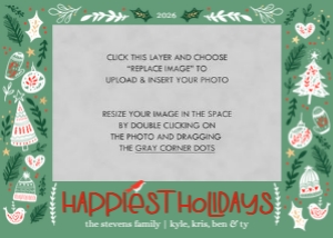 Whimsical Holiday Photo Card 1B: Cheerful Greetings Christmas Card