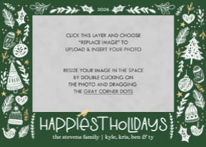 Whimsical Holiday Photo Card 1C: Cheerful Greetings Christmas Card