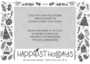 Whimsical Holiday Photo Card 1D: Cheerful Greetings Christmas Card
