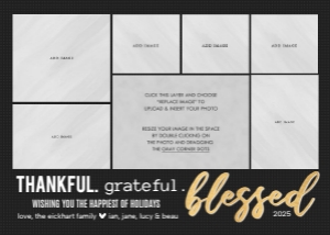 Thankful Grateful Blessed Holiday Photo Card design preview
