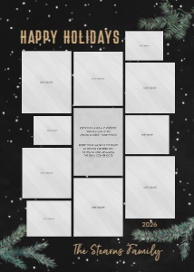 Vertical Collage Christmas Card 3: Holiday Collage Photo Card Template