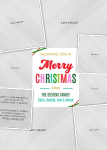 Colorful Collage Holiday Photo Card Template design preview