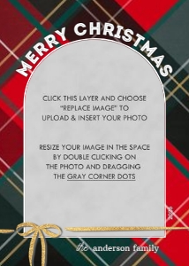 Arch Plaid Christmas Photo Card Template design preview