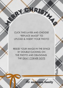 Arch Plaid Christmas Card - Neutral: Arch Plaid Christmas Photo Card Template