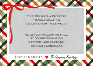 Colorful Plaid Holiday Photo Card 3: Colorful Plaid Christmas Photo Card