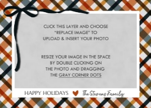 Colorful Plaid Holiday Photo Card 4: Colorful Plaid Christmas Photo Card