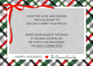 Colorful Plaid Holiday Photo Card 5: Colorful Plaid Christmas Photo Card