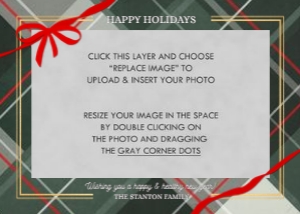 Simple Plaid Holiday Photo Card 2: Plaid Holiday Family Photo Card