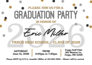 Grad Party Invitation 1C: Graduation Party Invite Editable Template