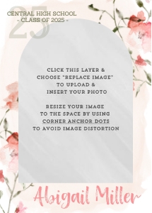 Floral Graduation Invite with Arch Photo - Editable Template design preview