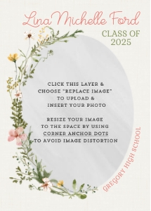 Wildflowers Graduation Announcement Template design preview