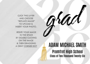 Graduate Announcement with Photo: Modern Graduation Announcement Template - Lil' Sprout Greetings