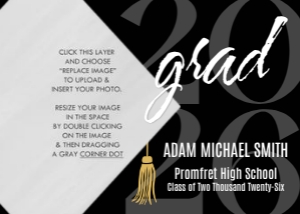 Graduate Announcement with Photo 2: Modern Graduation Announcement Template - Lil' Sprout Greetings