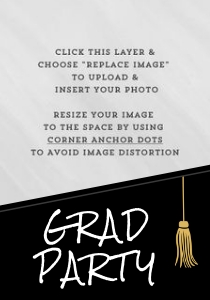 Boys Graduation Insert Card Template with Photo design preview