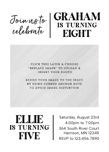 Parent Child Double Birthday Invitation Template design preview