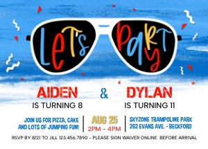 Sunglasses Joint Birthday Invite Template design preview