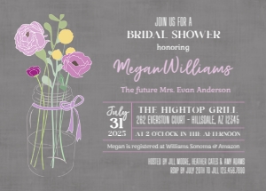 Rustic Mason Jar Bridal Shower Invite: Rustic Bouquet Bridal Shower Invitation Template