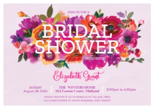 Colorful Floral Bridal Shower Invite: Colorful Bouquet Floral Bridal Shower Invite