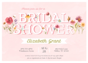 Wildflower Bridal Shower Invite Template design preview