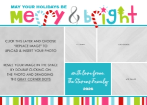 Merry & Bright Holiday Photo Card 3: Merry & Bright Christmas Photo Card Template
