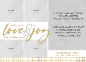 Love and Joy Printable Christmas Card design preview