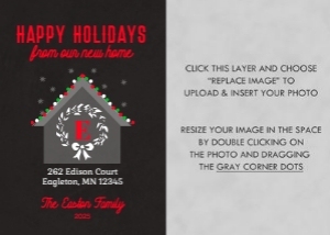 New Home Printable Christmas Card Template design preview