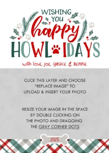 Happy Howlidays Pet Christmas Card Template design preview