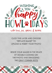 Happy Howlidays: Happy Howlidays Pet Christmas Card Template
