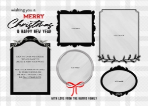 Memory Wall Holiday Card 3: Frames Printable Christmas Photo Card Template