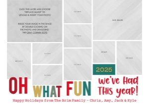 Oh What Fun Printable Christmas Card Template design preview