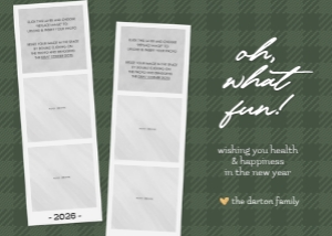 Photo Booth Strip Holiday Card - Green: Photo Booth Strip Christmas Card Template