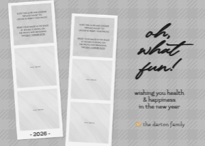 Photo Booth Strip Holiday Card - Gray: Photo Booth Strip Christmas Card Template