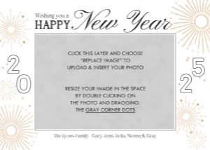 Fireworks New Year Photo Card Template design preview
