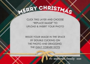 Arched Photo Plaid Holiday Card: Traditional Plaid Holiday Photo Card