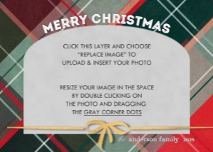 Traditional Plaid Holiday Photo Card design preview