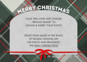 Arched Photo Plaid Holiday Card 3: Traditional Plaid Holiday Photo Card