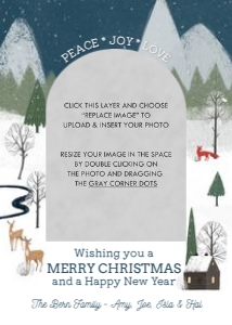 Winter Woodland Holiday Photo Card design preview