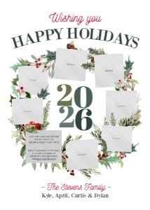 Photo Wreath Holiday Card Template: Photo Wreath Holiday Card