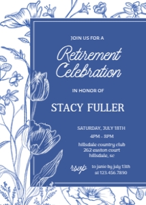 Floral Retirement Party Invitation 1: Floral Retirement Party Invitation