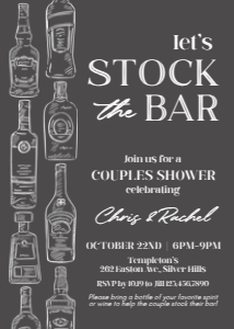 Stock the Bar Party Invitation 3: Stock the Bar Party Invitation