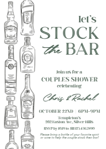 Stock the Bar Party Invitation 1: Stock the Bar Party Invitation
