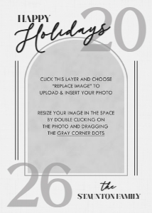 Simple Arched Photo Holiday Card - Gray: Simple Arched Photo Christmas Card