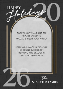 Simple Arched Photo Holiday Card - Black: Simple Arched Photo Christmas Card