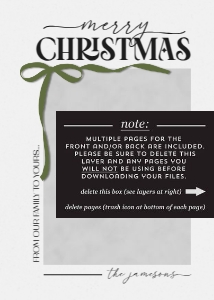 Corner Bow Holiday Card design preview