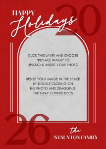 Simple Arched Photo Holiday Card - Red: Simple Arched Photo Christmas Card