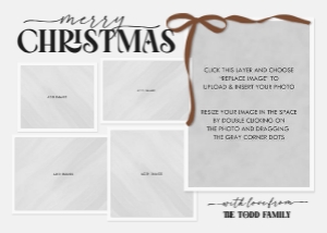 Five Photo Holiday Card with Bow design preview