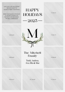 Multi-Photo Monogram Holiday Card design preview